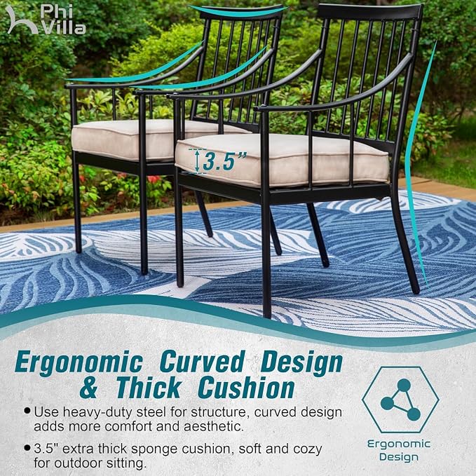 PHI VILLA 7 Piece Outdoor Dining Set - Image 3