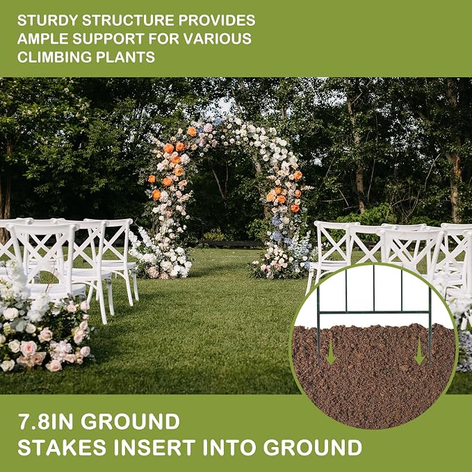 Outvita 7.3FT Garden Arch Arbor, Heavy Duty Metal Arbour Archway, Decorative - Image 8