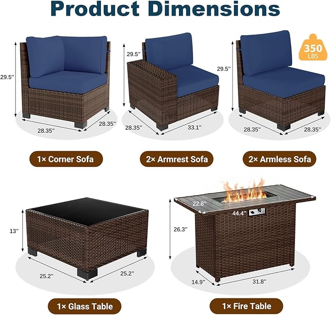 7 Piece Patio Furniture Set - Image 6