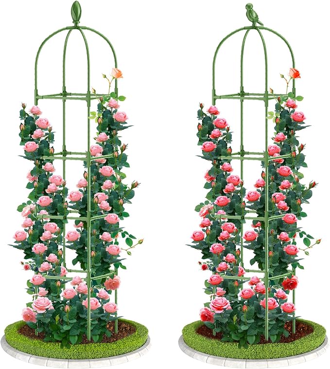2 Pack Garden Obelisk Trellis, 70IN Tall Plant Support by Laodier