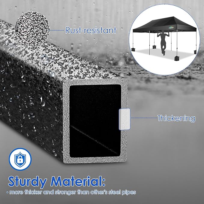 COBIZI 10x20 Heavy Duty Pop up Canopy Tent Easy Up Commercial Outdoor Canopy - Image 5