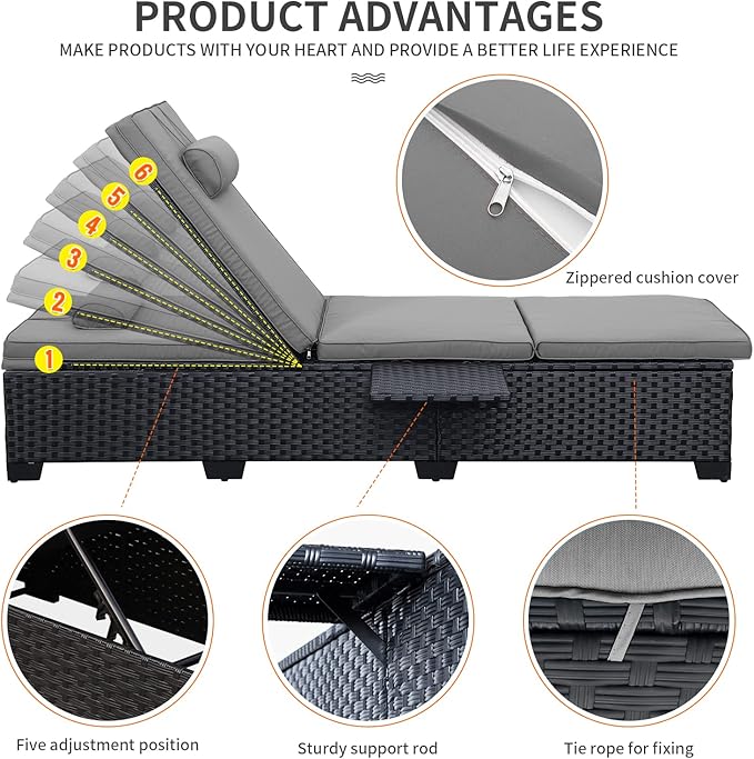 WAROOM Outdoor Chaise Lounge Chairs - Image 5