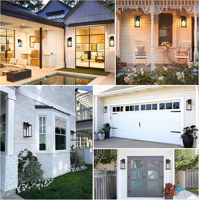SHINE HAI Dusk to Dawn Outdoor Wall Lantern, Double Extra Large Exterior Sconce - Image 4