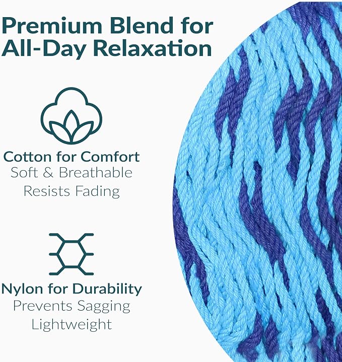 Sunnydaze Handwoven XXL Thick Cord Mayan Double Hammock - Image 3