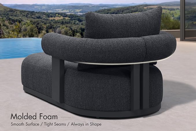 PURPLE LEAF Outdoor Chaise Lounge 1 Piece Chair Modern Aluminum Lounger Daybed - Image 5