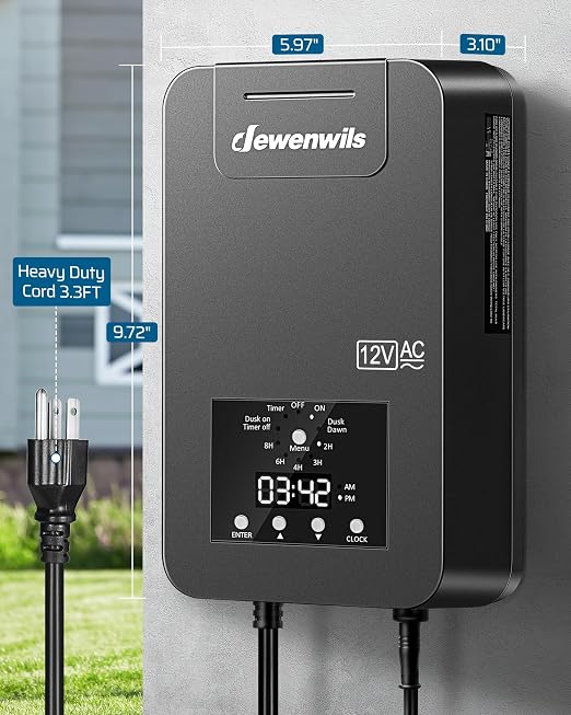 DEWENWILS 300W Low Voltage Landscape Transformer, 120V AC to 12V/14V AC Low - Image 8