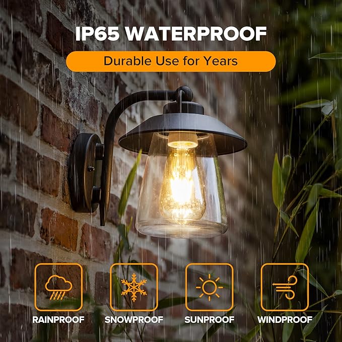 LUTEC Outdoor Indoor Wall Lantern, Farmhouse Barn Wall Sconce Lighting Fixture - Image 2