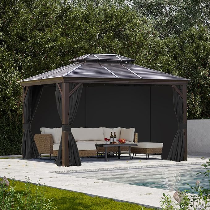 slashome 10'x12' Gazebo Curtains Outdoor Waterproof, Sidewalls - Image 7