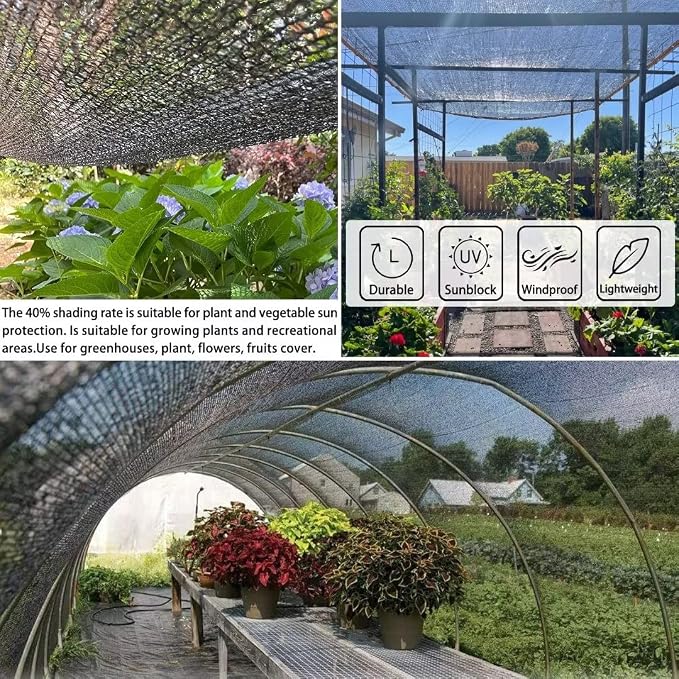 QLOFEI Shade Cloth for Patio, 40-50% Sunblock Mesh Tarp Shade Cloth - Image 5