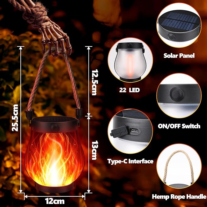 Solar Flame Lantern Hanging Outdoor Waterproof - Image 3