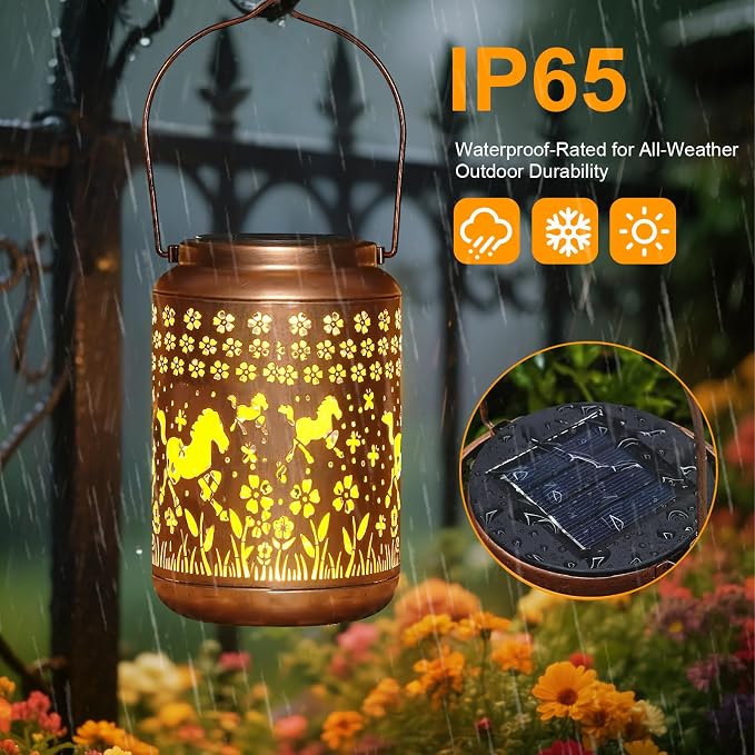 Horse Solar Lantern Outdoor Horse Decor Garden Decor Waterproof Light Hanging - Image 4