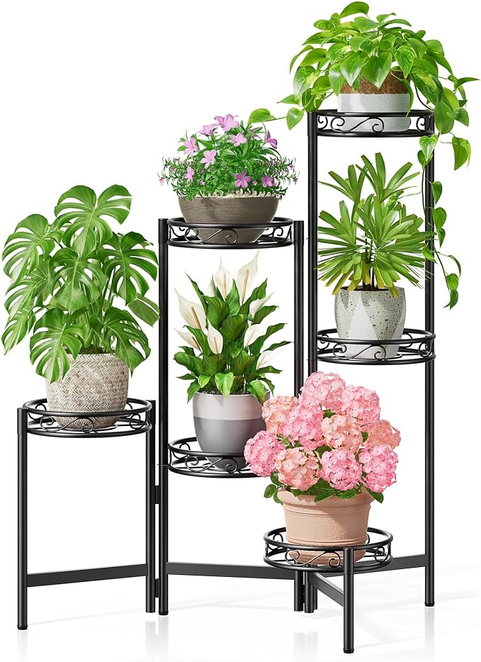 Plant Stand Indoor Outdoor, 6 Tier Metal Flower Shelf by Unknown