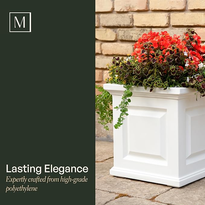Mayne Nantucket 16-Inch Square Planter – Self-Watering, Weather-Resistant - Image 3