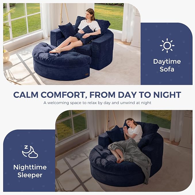 MAXYOYO Modular Sectional Chaise Lounge Sofa, Round Upholstered Lounge Chair - Image 7