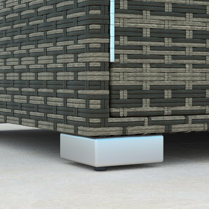Outsunny 3 Seater Wicker Sofa - Image 9