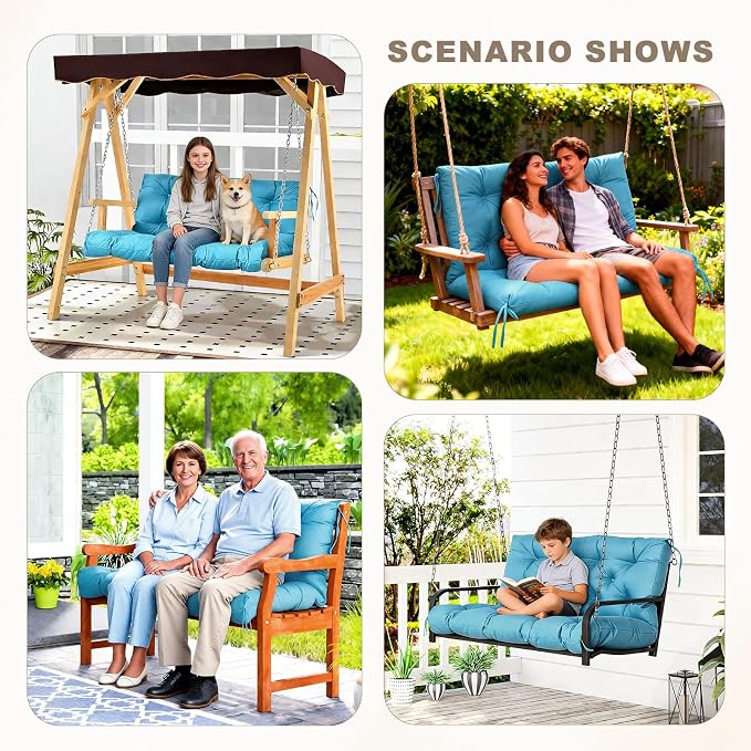 Porch Swing Cushion with Backrest, Waterproof Bench Cushion - Image 7