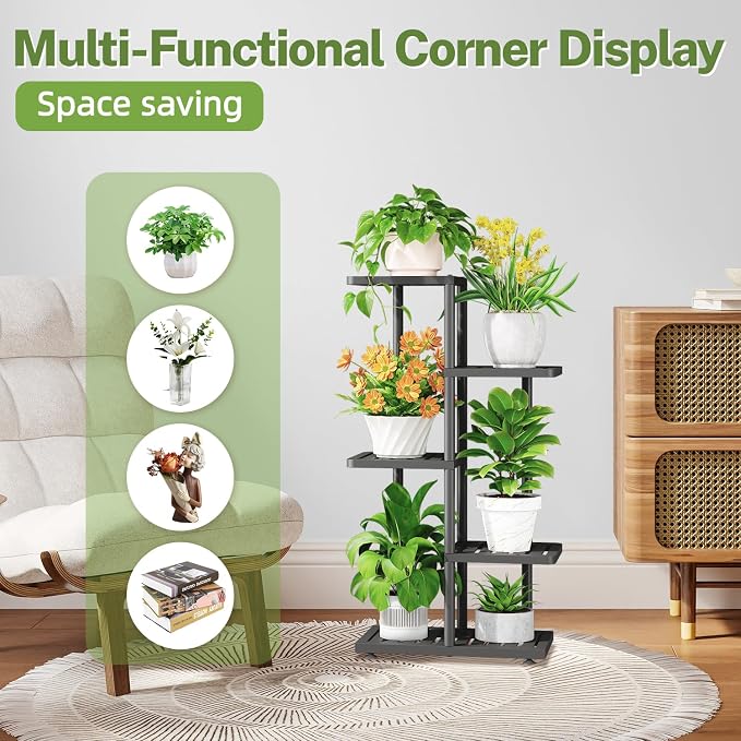 iDavosic.ly Plant Stand Indoor Outdoor, 4-Tier Tall Metal Flower Shelf - Image 6