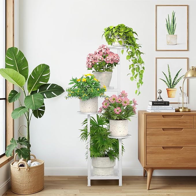 TOSKING 5 Tier Tall Plant Stand Indoor Outdoor, Heavy Duty Corner Shelf - Image 2