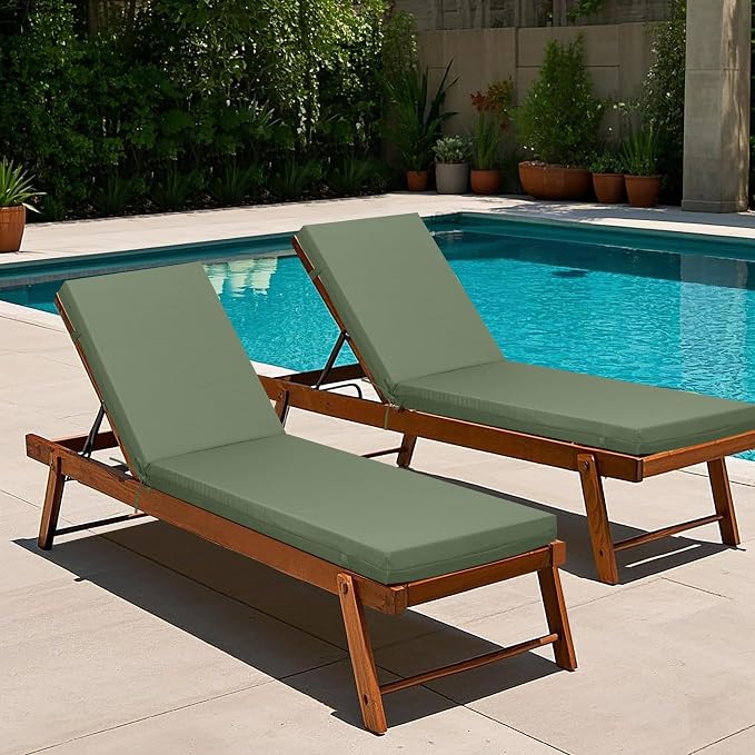 Only choice Outdoor Chaise Lounge Cushion Set of 2, Replacement Seat Cushion - Image 2