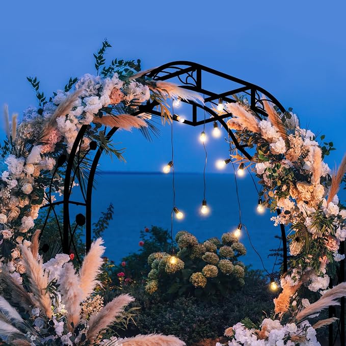 Metal Garden Arch 8.2 FT High x 6.2 FT Wide Garden Arbor Trellis - Image 6
