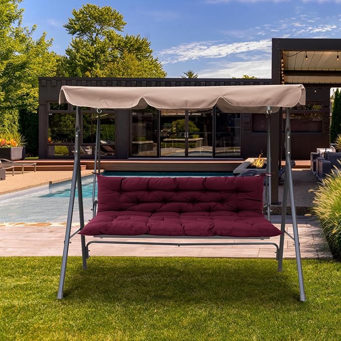 Outside Benches Cushion with Backrest, Thicken Waterproof Swing Cushions 2/3 - Image 7