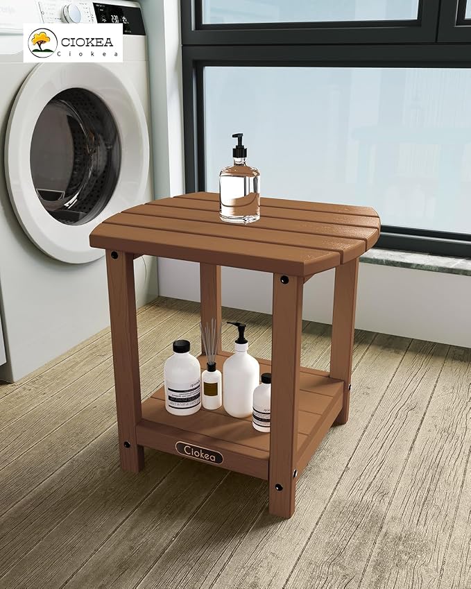 Ciokea Adirondack Outdoor Side Table, 2-Tier Sturdy Patio End Table Weather - Image 5