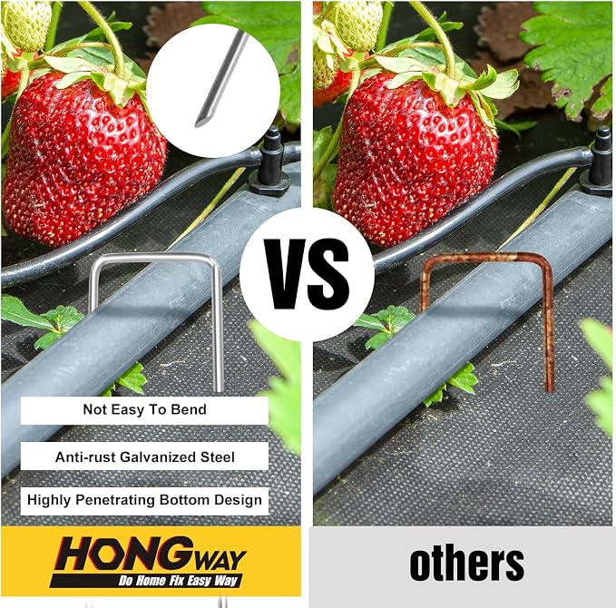 HongWay 120 Pack 4 Inch Landscape Garden Staples, Garden Stakes Galvanized 12 - Image 4