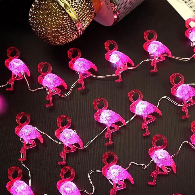 Outdoor Solar Lights for Outside Pink Flamingo Garden Decor 14ft 40LED Solar - Image 6