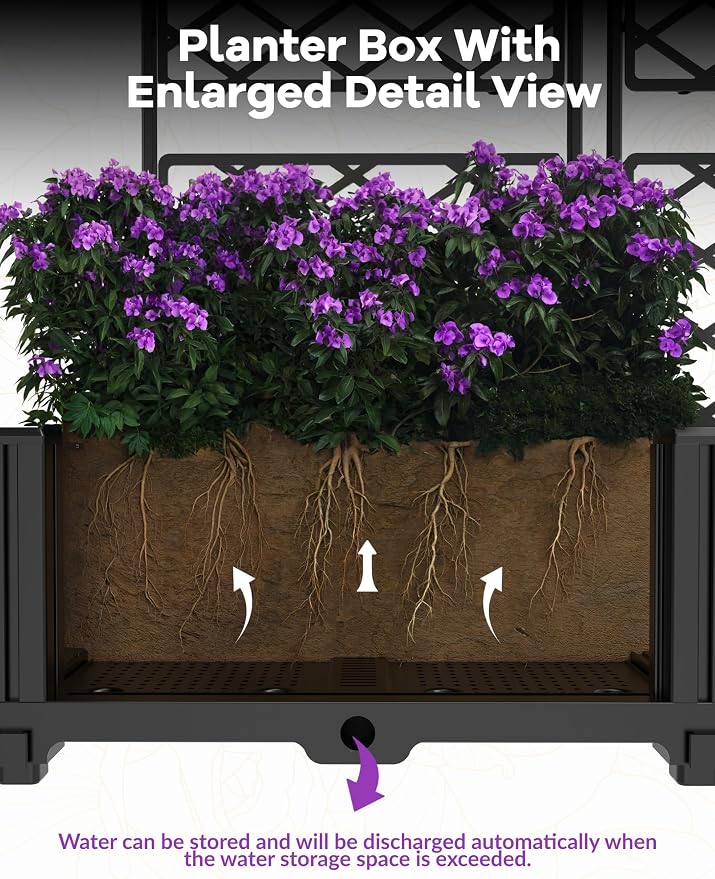 GAOMON 3 PCS Raised Garden Bed - 50 in W x 63" Tall Plastic Planter Box - Image 3