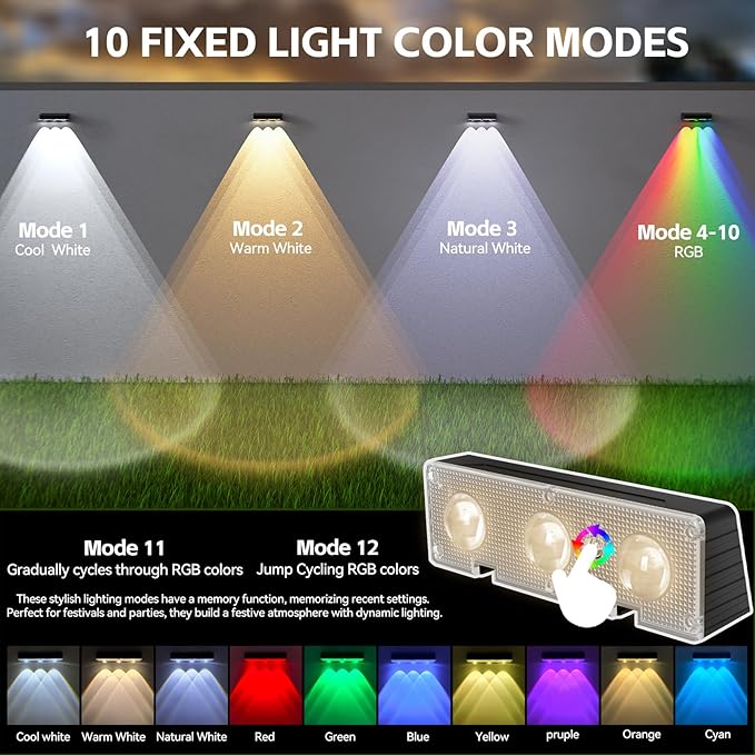 Solar Fence Lights 8 Pack, 100 Lumens Outdoor Fence Solar Lights - Image 3