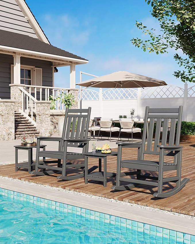 GarveeLife Outdoor Side Table 2-Tier, 18 in HDPE All Weather Resistant Patio - Image 6