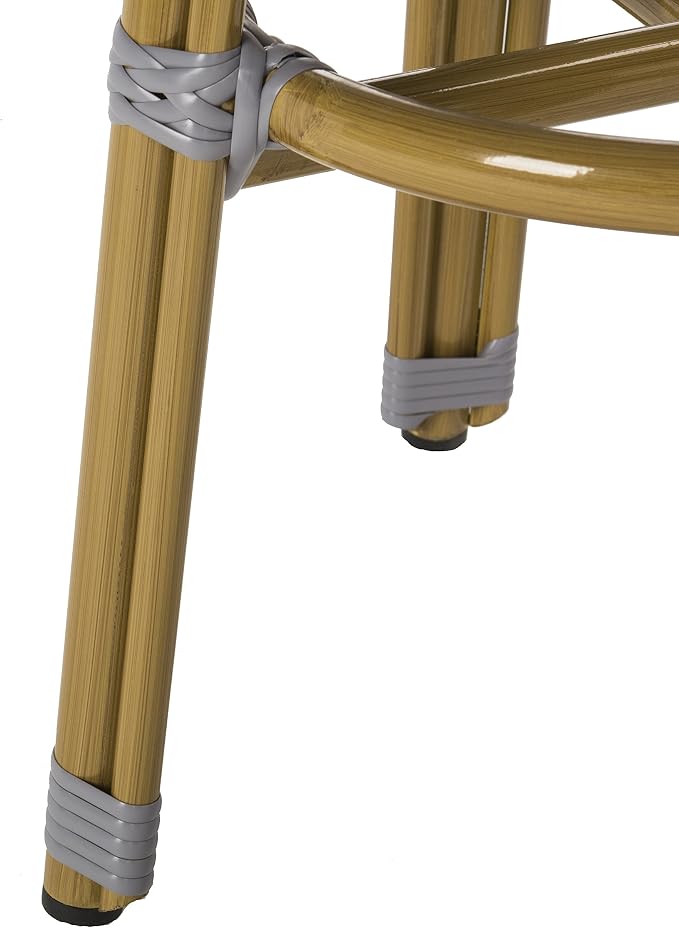 Safavieh PAT4018A Collection Kelsey Navy and White Indoor/Outdoor Bar Stool - Image 5