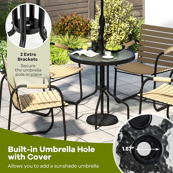 Tangkula 27.5 Inch Round Outdoor Dining Table - Image 6