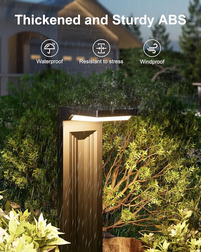 6 Pack Solar Powered Pathway Lights Outdoor Waterproof 30 LED Bright Walkway - Image 5