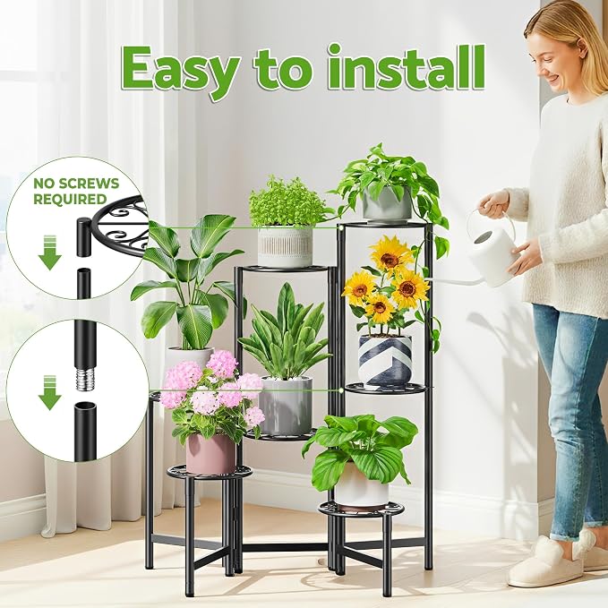 Plant Stand Outdoor, 7 Tier Foldable Corner Tall Plant Shelf - Image 6