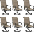 PHI VILLA Swivel Patio Chair Set of 6, All Weather-Resistant by PHIVILLAThepioneerofcomfortablehouseholdsupplies