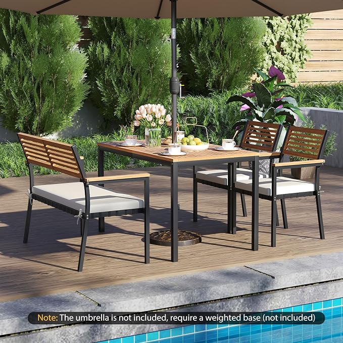 Tangkula 4 Piece Patio Dining Furniture Set, Outdoor Dining Chair Set - Image 2