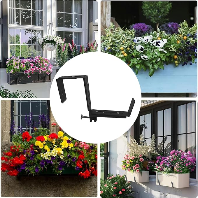 Window Box Brackets for Railing Adjustable Planter Box Brackets Flower Box - Image 3