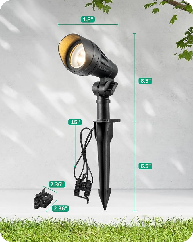 EDISHINE Low Voltage Landscape Lights, 3.2W 12V ACDC 240LM Low Voltage Spotlight - Image 7