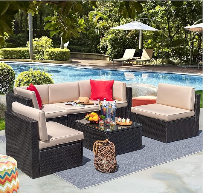 Devoko Patio Furniture Sets 6 Pieces Outdoor Sectional Rattan Sofa Manual - Image 9