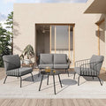 East Oak 4-Piece Plaza Patio Furniture Set, Outdoor Furniture by EASTOAK