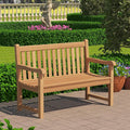 Outdoor Teak Bench, Park Bench for 2 People, Ergonomic Patio Seating, by Unknown