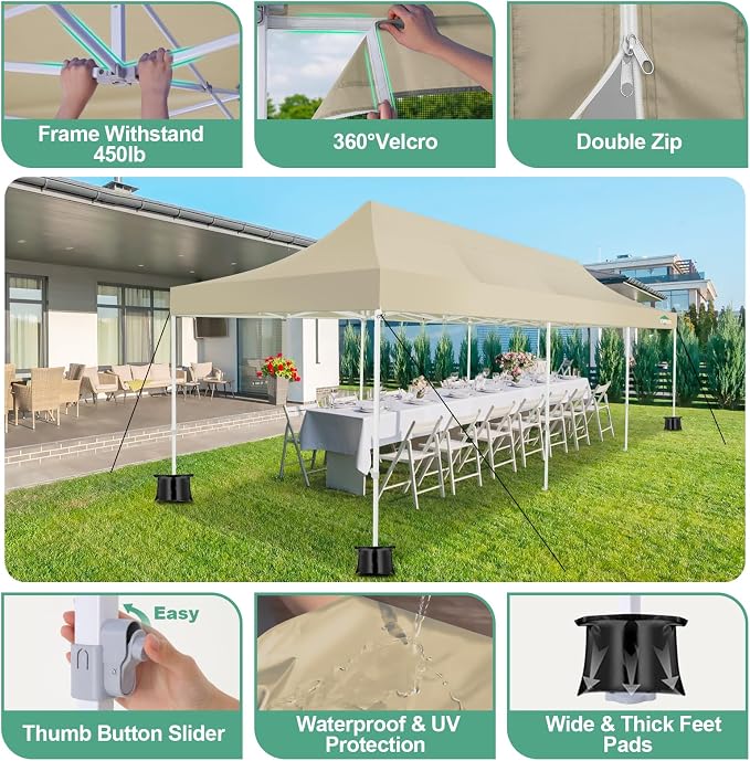 COBIZI 10x30 Canopy Tent, Heavy Duty Pop up Canopy - Image 5