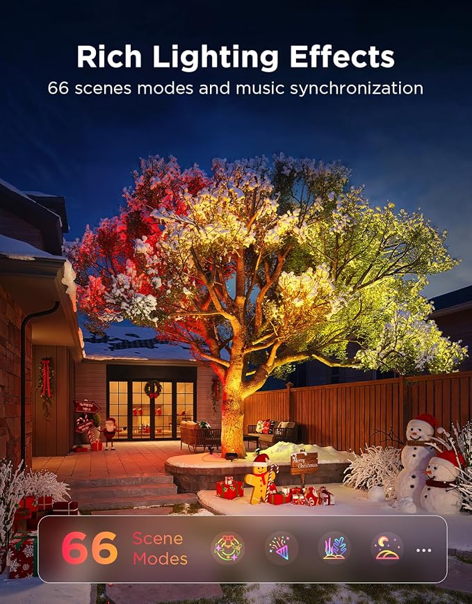 Govee Outdoor Tree Lights 3-Pack, RGBWIC LED Landscape Lighting, Outdoor Lights - Image 7