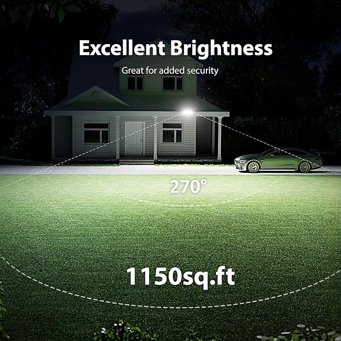 Onforu 75W LED Flood Light Motion Sensor Outdoor, 7000lm Dusk to Dawn Flood - Image 3