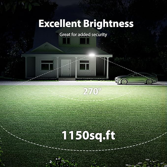 Onforu 75W LED Flood Light Motion Sensor Outdoor, 7000lm Dusk to Dawn Flood - Image 4