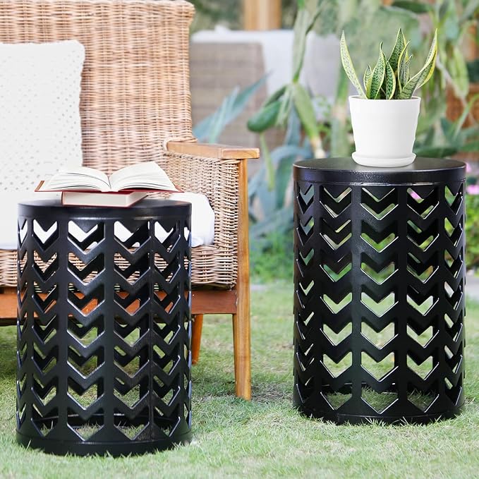 Nesting Round Metal Indoor Coffee End Tables - Image 4