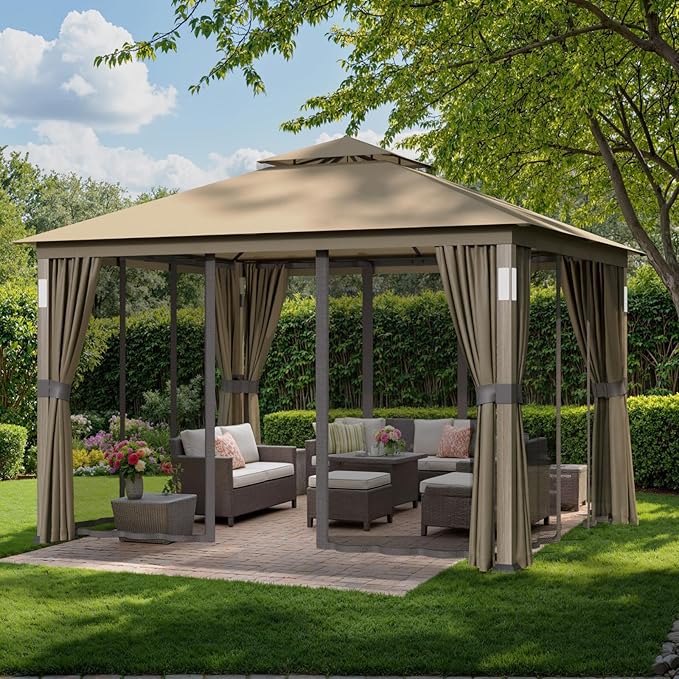 Patio Gazebo 10x12, Outdoor Gazebos, Heavy Duty Gazebo Soft Top Gazebos - Image 7