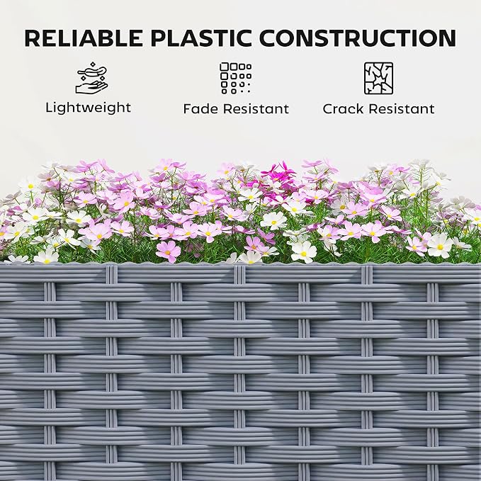 Outsunny Planter Box with Trellis, Self Watering Raised Garden Bed with - Image 6