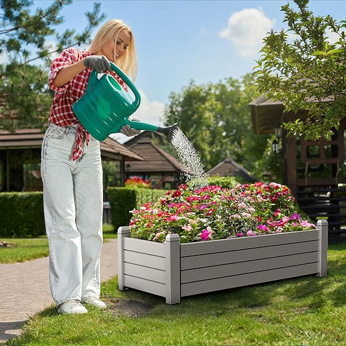 Raised Garden Bed, 21 Gallon Self-Watering Outdoor Raised Planter Box - Image 4